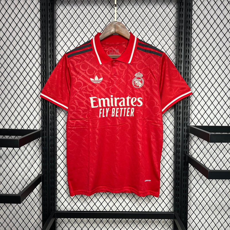 Camisa Real Madrid Polo Vermelha 24/25 - Adidas Torcedor Masculina - Lançamento