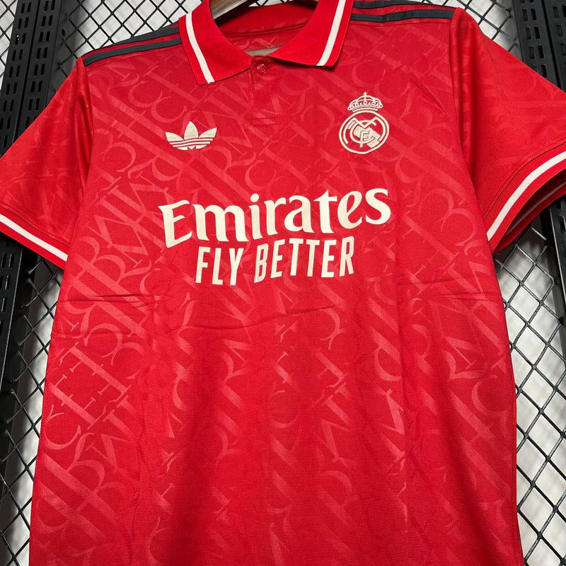 Camisa Real Madrid Polo Vermelha 24/25 - Adidas Torcedor Masculina - Lançamento